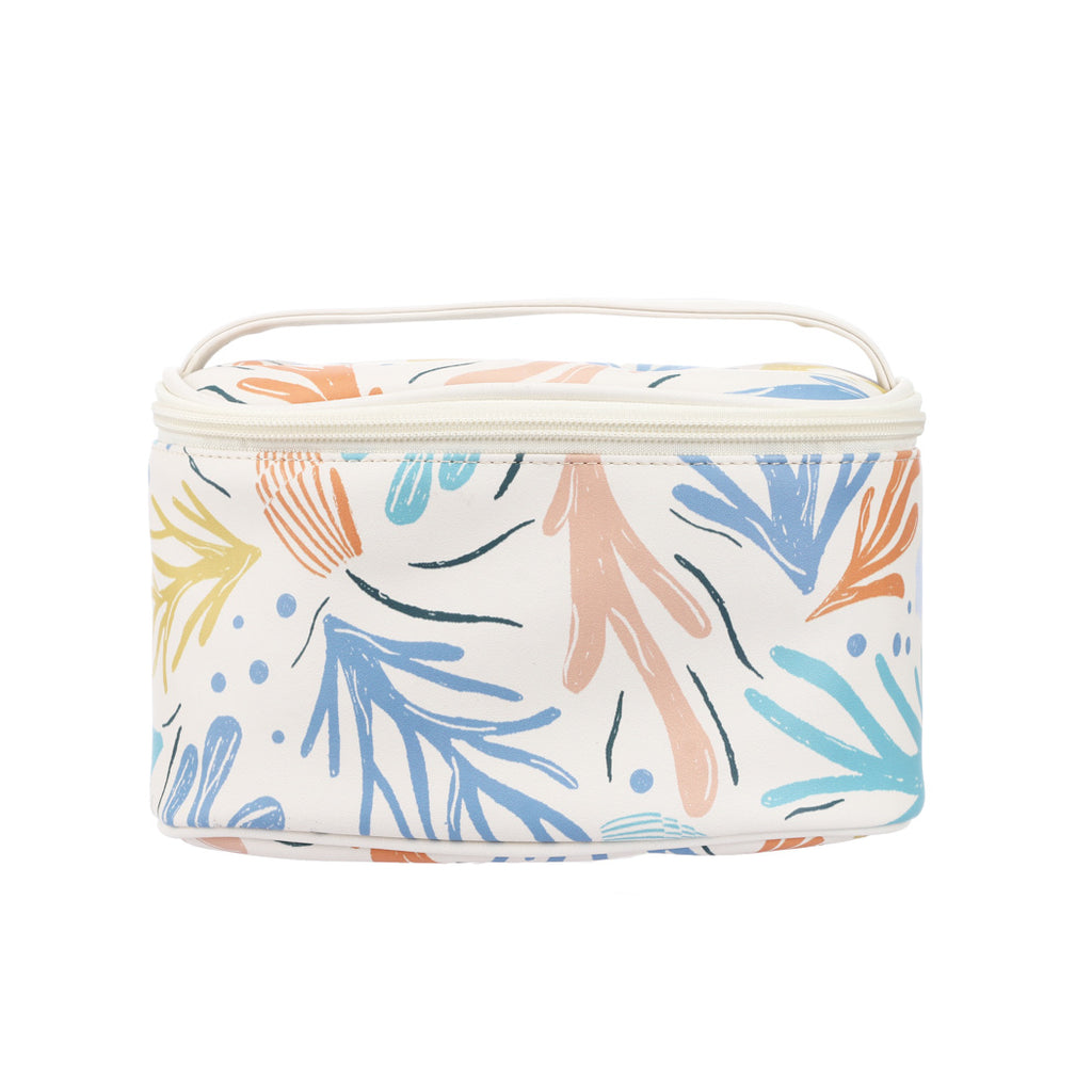 Miniso Abstract Floral Cosmetic Case(White)
