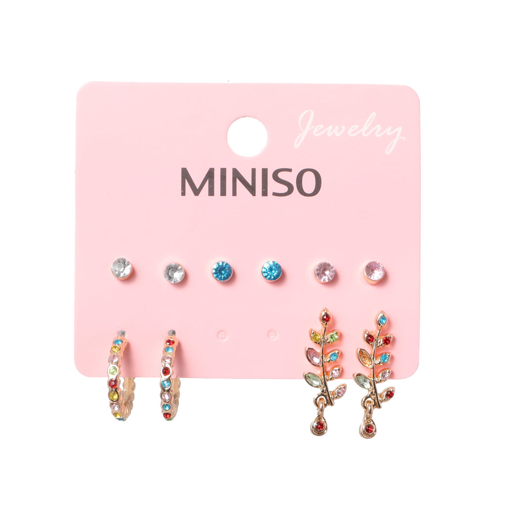 Miniso Colored Shiny Earrings (5 Pairs)