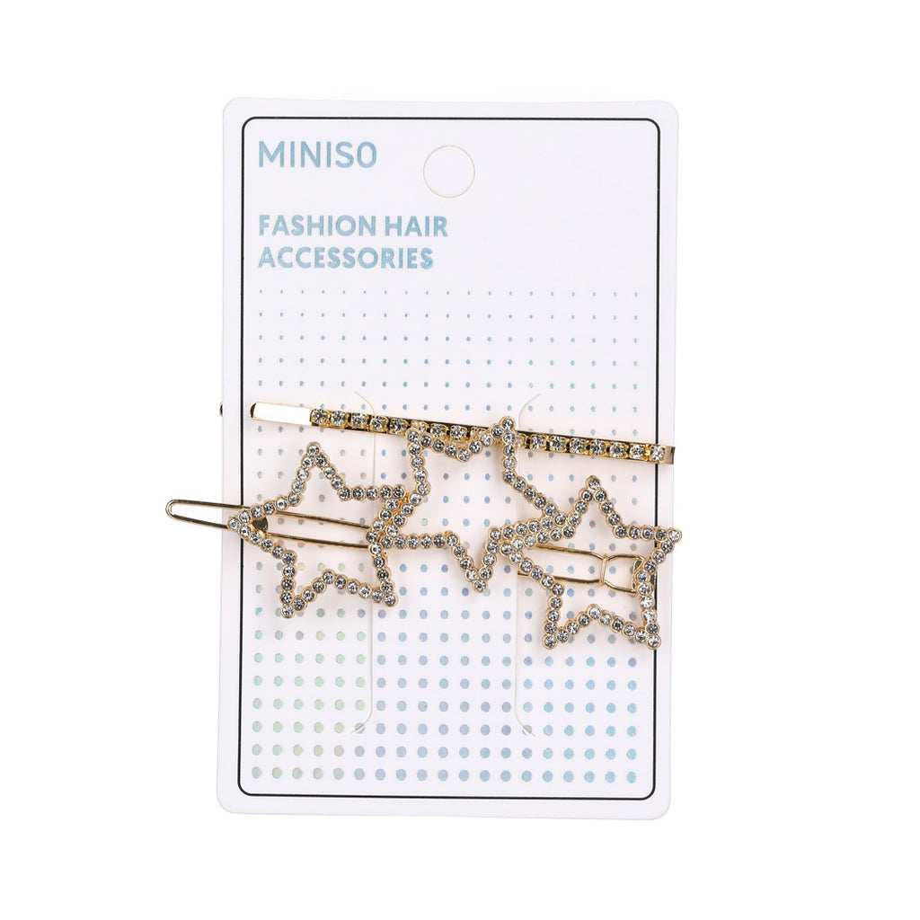 Miniso Star Moon Series Diamond-Like Star Hair Clips (2 pcs)