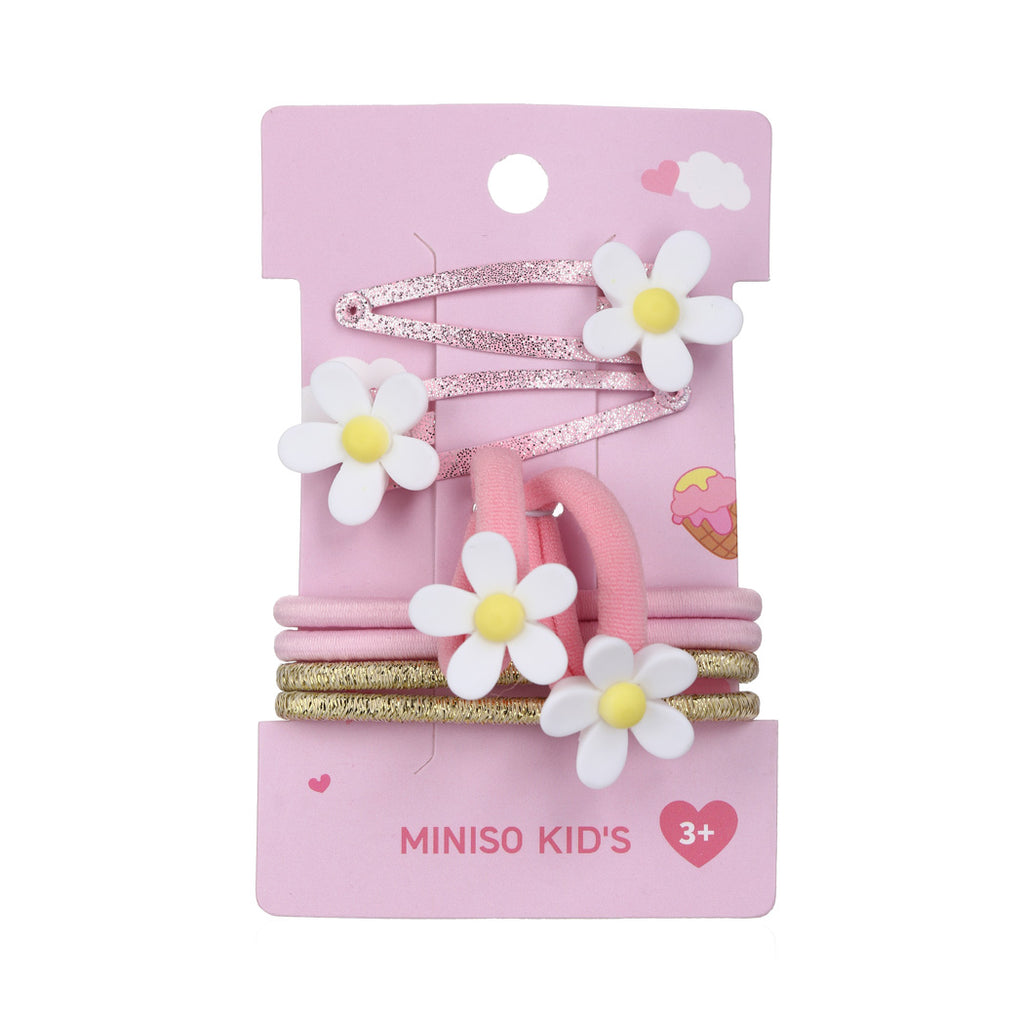 Miniso Flower Series Hair Clip & Hair Tie （8 pcs)