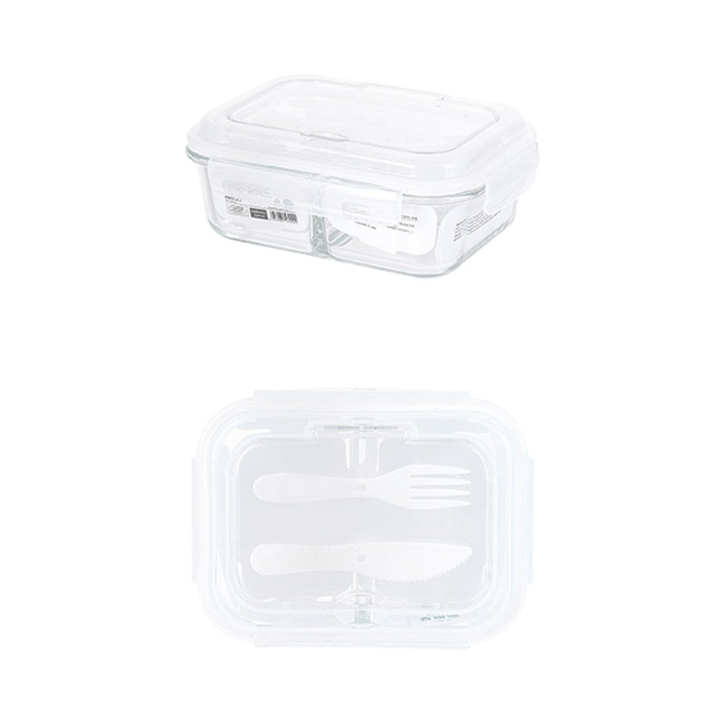 Miniso High Borosilicate Glass Food Storage Container with Flatware (900mL)