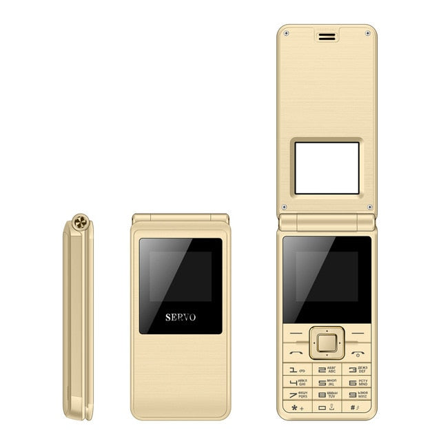 SERVO Flip Phone Dual SIM Card Cellphone GSM - astore.in